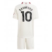 Camiseta Manchester United Marcus Rashford #10 Tercera Equipación para niños 2023-24 manga corta (+ pantalones cortos)